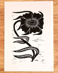 Image 1 of 'Through the Weather' Linocut