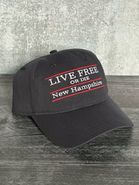 90s New Hampshire LFOD dad hat - navy hat red/white