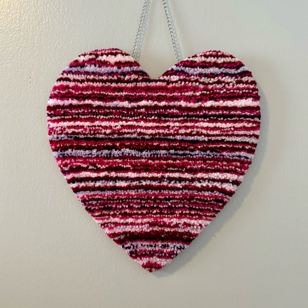 Image of Pink Static Heart Rug