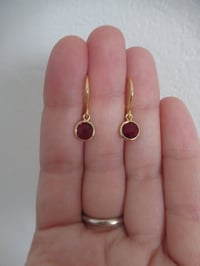Image 4 of Garnet Birthstone Drop Earrings | Inspired by Kate Middleton | January Birthstone Gift