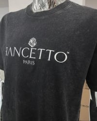 Image 4 of The Fancetto Washed Crest Tee – Noir Black