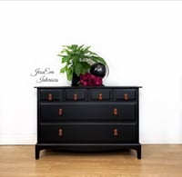 Image 1 of Stag Minstrel Chest Of Drawers painted in black with leather handles 