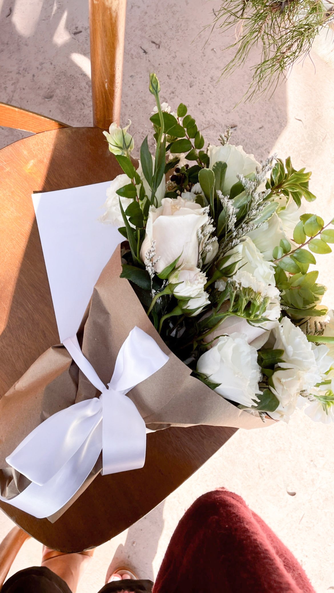 Image of Seasonal Gift Wrapped Bouquet