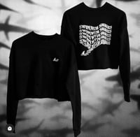 Image 1 of Wavy Cropped Sweatshirt  Earth Day Medium