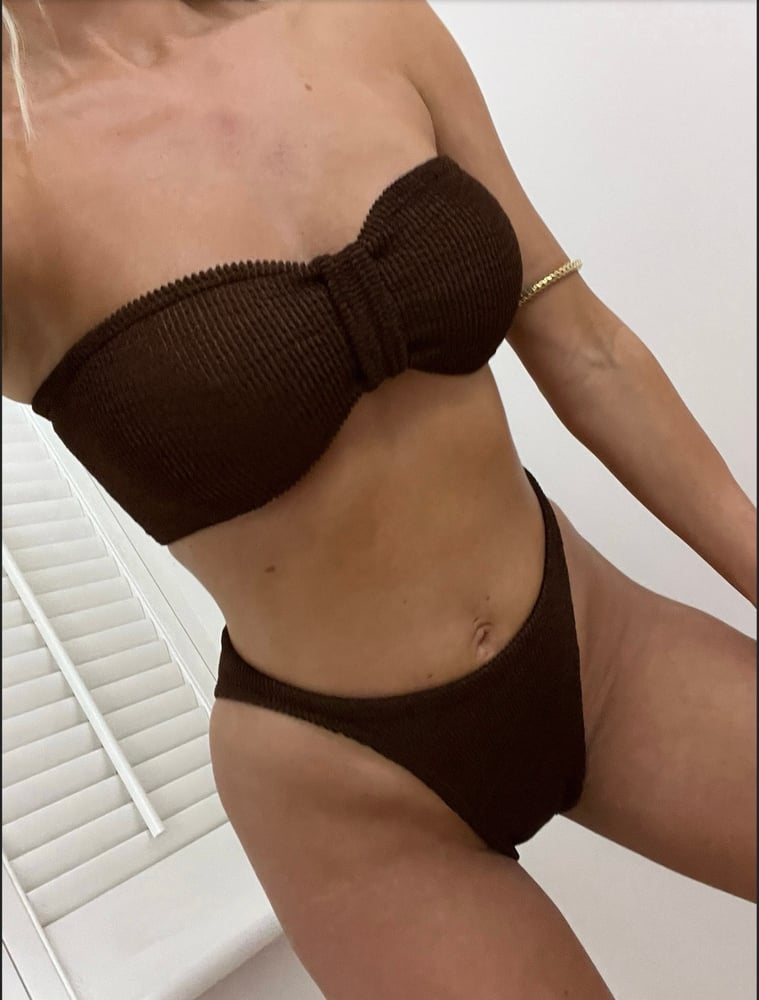 Image of Sweetie Bikini In Chocolate Brown Crinkle 