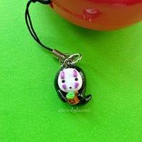 Image 3 of Halloween No Face - Polymer Clay Phone Charm