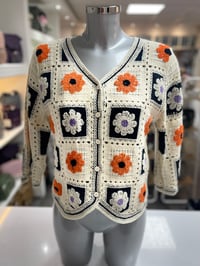 Image 3 of Patchwork Floral Crochet Cardi