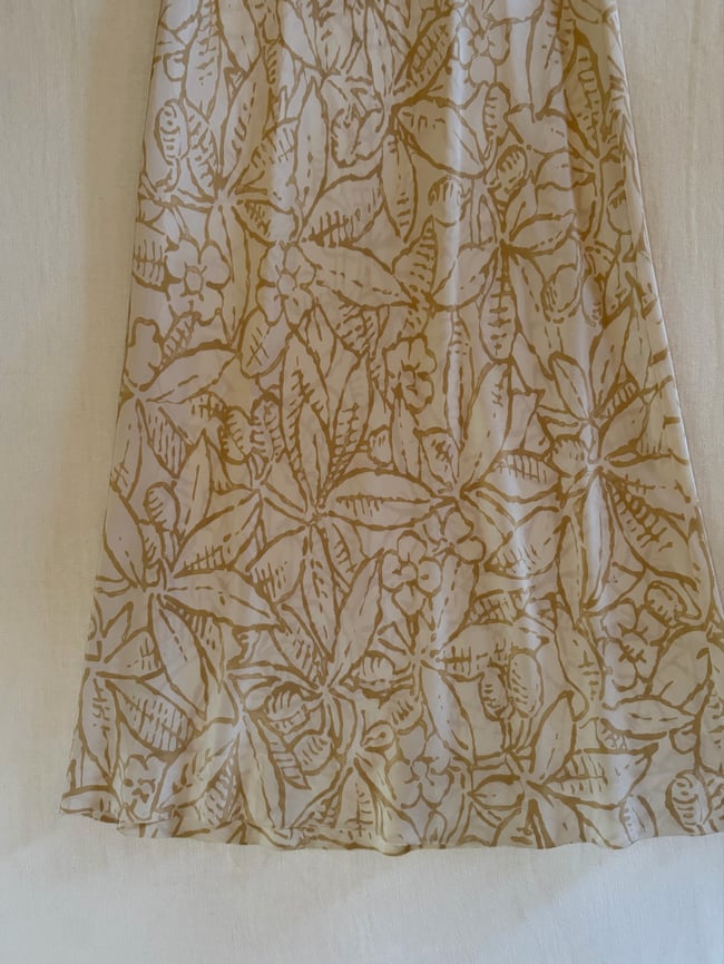 early 70s Halston silk dress and scarf floral leaf slipdress designer 