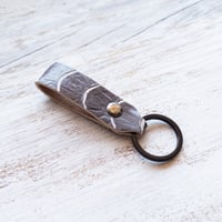 Image 1 of Ostrich Leg Keychain - Faded Brown