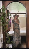 70s voile patchwork flutter sleeve maxi dress bohemian 
