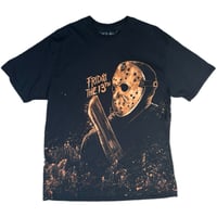 Image 1 of “FRIDAY THE 13TH #1” Custom Bleach Painted T-shirt XL