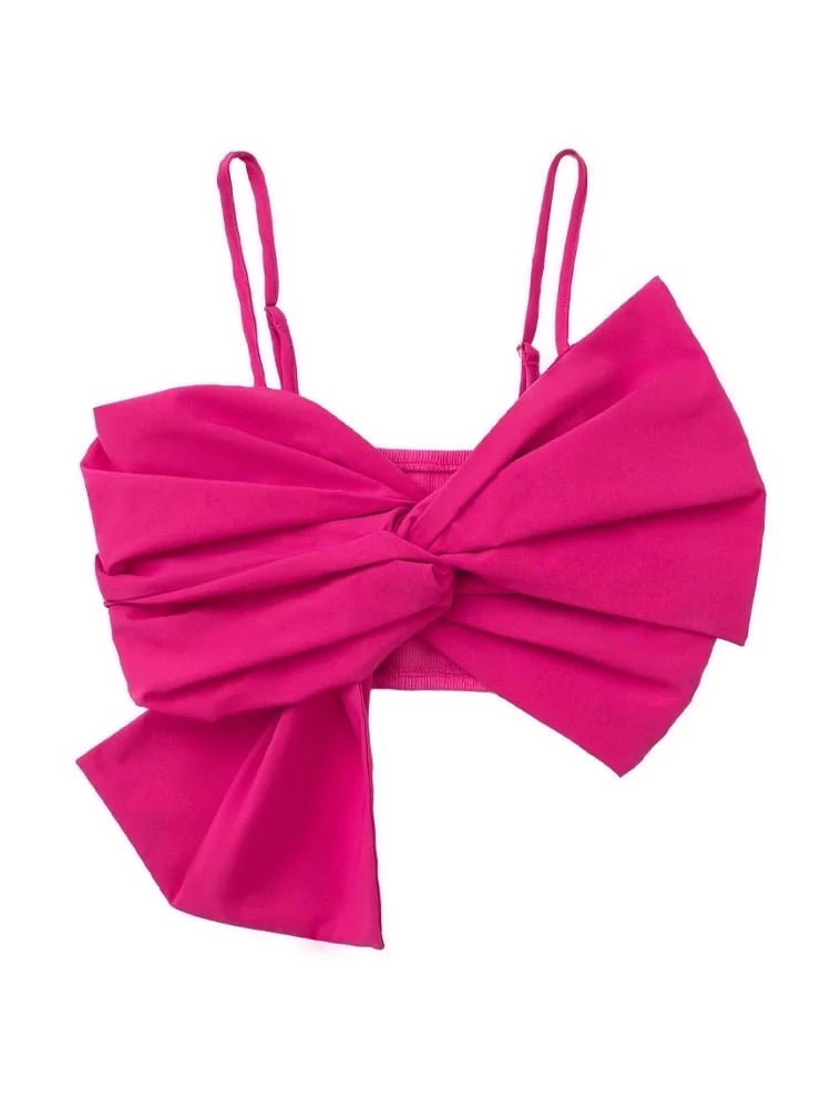 Image of 'Bow Cropped Top' (and pink)