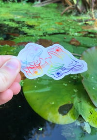 Frogs on a Date sticker (Rainbow)