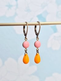 Boucles d'oreilles orange et rose