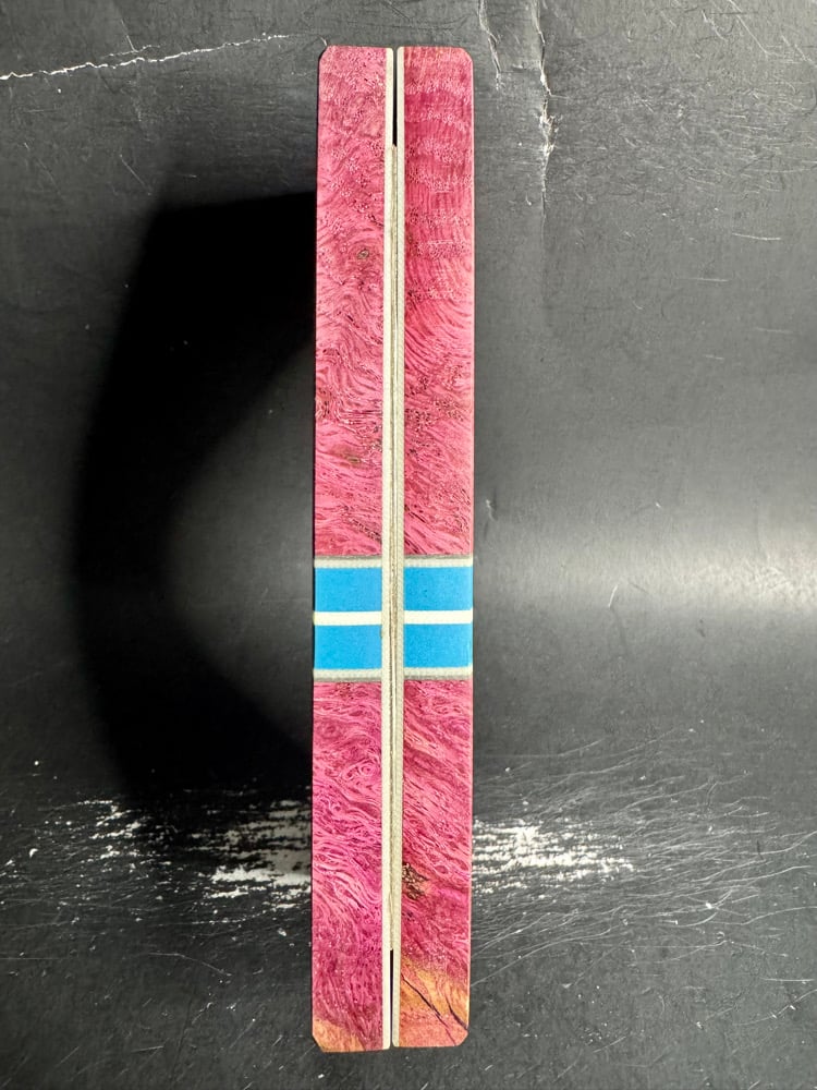 Image of Oak Burl & Resin Segmented Knife Scales