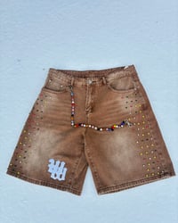 Image 2 of Brown Sunfaded Jorts 