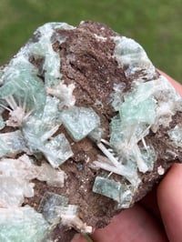 Image 5 of Green Apophyllite, Scolecite & Chalcedony Specimen | India #3039