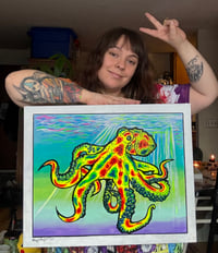 Image 1 of “My friend the Octopus” 16x20in original 