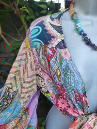 Image 7 of Patchwork Stevie top peach tassels