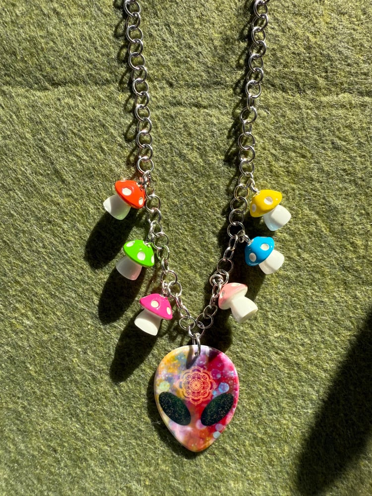 Image of Alien mushroom necklace 👽🌈🍄 