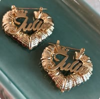 Image 2 of Custom Bamboo Heart Hoops