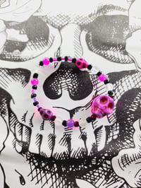 Image 2 of Hot Pink Skulls and Opal Moonstone