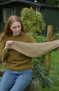 Image 16 of Embroidered Triangle Shawl - Handmade in Ireland