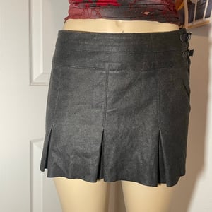 Image of SUEDE PLEATED SKIRT