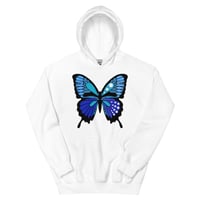 Image 3 of Unisex Hoodie “Blue Butterfly”