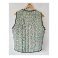 Image 4 of Indian Linen Quilted Vest Aqua