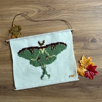 Image 1 of Crochet Moon moth tapestry