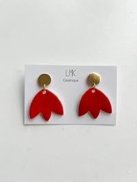 Paire de boucles d’oreilles céramique PETALAMA rouge