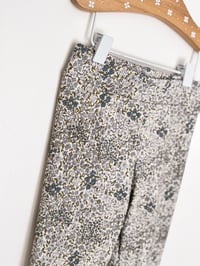 Image 2 of Legging Côtelé Fleuri bleu et vert 