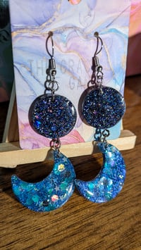 Image 2 of Blue Moon Stacked Dangles (Glowing Goddess)