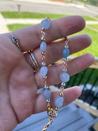 Image 1 of Aquamarine Tri-metal bracelet