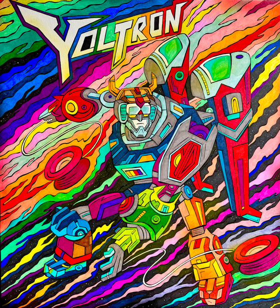 Image of Yoltron original Ink Illustration 22x22 inches