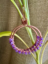 Image 1 of Amethyst Hoop Earrings