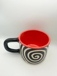 Image 2 of Black + Red Swirl Mug