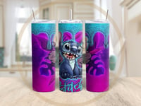 Blue Glitter Drip Stitch Tumbler 