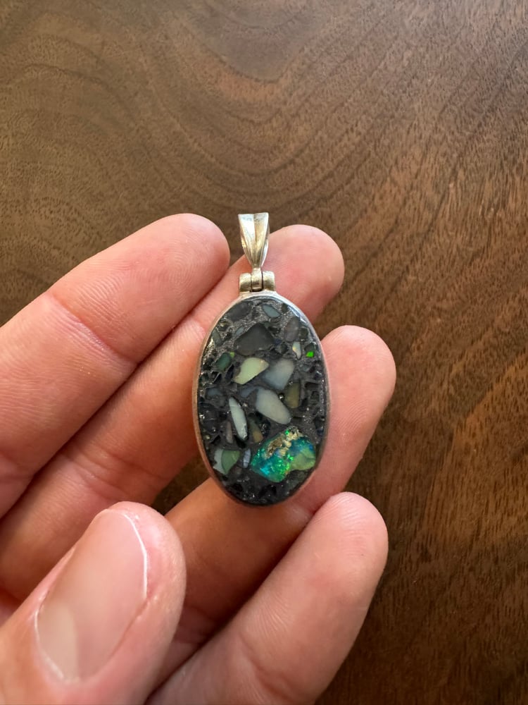 Image of Opal Matrix Silver Pendant 