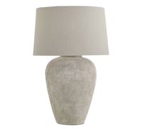 Image 1 of Athena Aged Stone Tall Table Lamp With Linen Shade