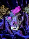UV Luminescent, Pink Aura Quartz & Carborundum - Bobcat Skull.