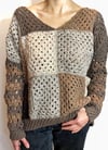 NEUTRAL Granny Square Sweater