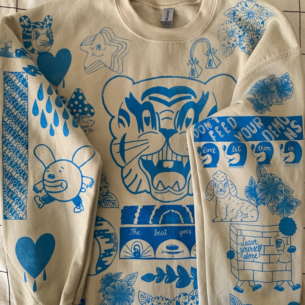 Image of "Love is Blue" crewneck sweatshirt (M)