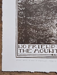 Image 5 of No friends but the mountains • Linocut paper print