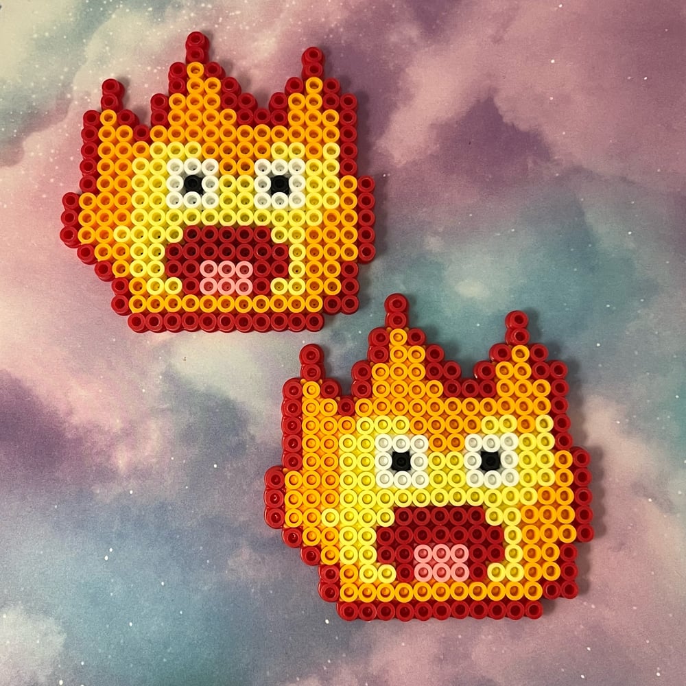Image of Calcifer Fire Flame Perler Kandi Fridge Locker Magnet