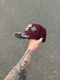 Image 2 of TRI TONE MAROON TORONTO BLUE JAYS CUSTOM FITTED CAP