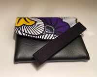 Image 1 of Kimiya Wallet-Purple Yellow Flowers Ankara African Print
