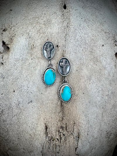 Image of Cactus & Kingman Turquoise Earrings
