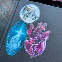 Image 5 of "fractured feelings” transparent artwork sticker